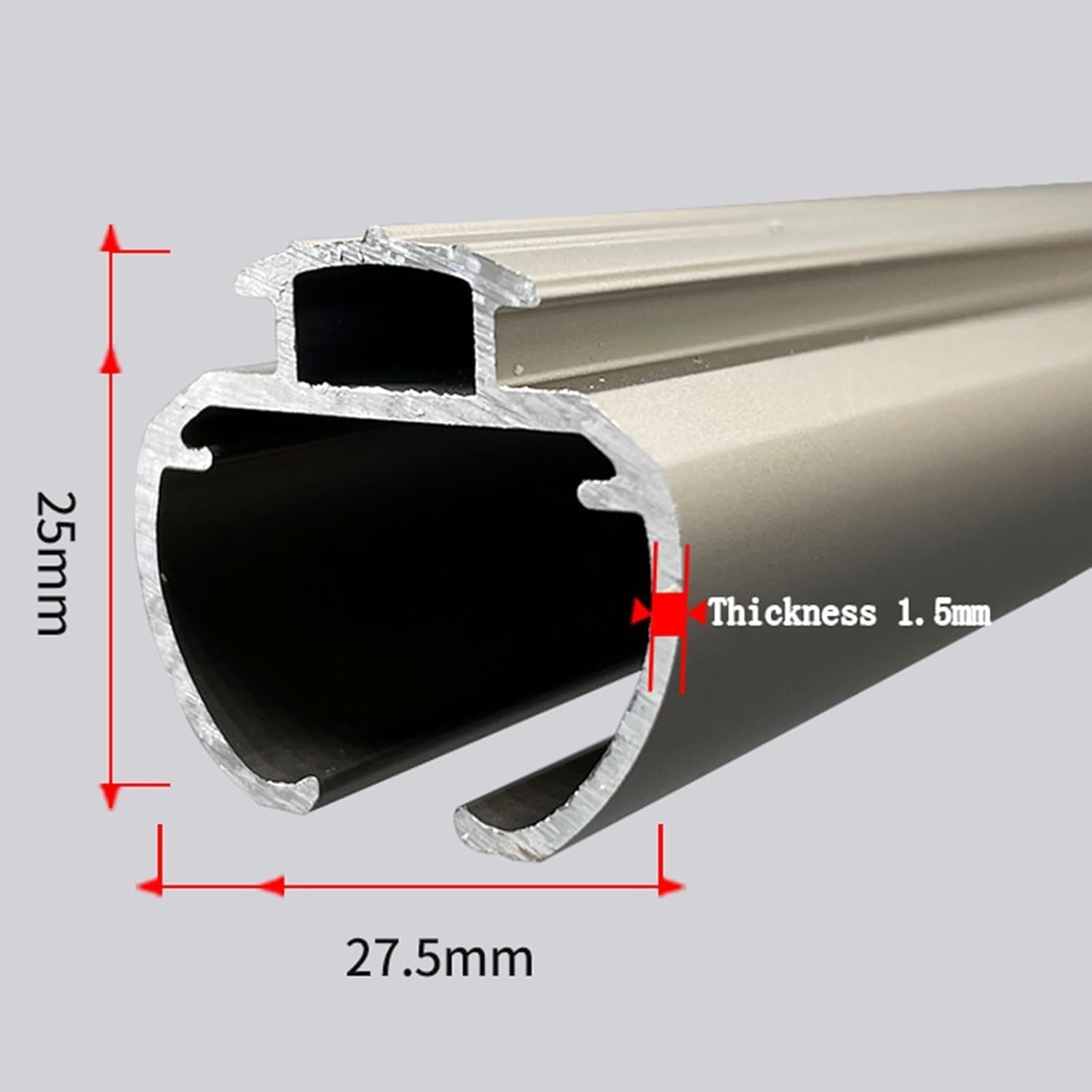 Heavy-Duty Wall Mounted 1m-6m Sliding Curtain Poles for Room Divider, Bedroom, Living - Track Rod