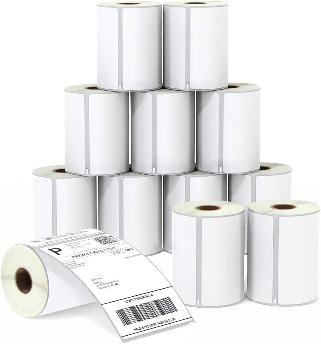 BETCKEY - Replace for DYMO 1744907 4" x 6" Large Shipping Labels [12 Roll] | Compatible with DYMO 4XL, Rollo, and Zebra 4-inch Print Width Adjustment,2640 Labels, Perforated, Not Fit 5XL