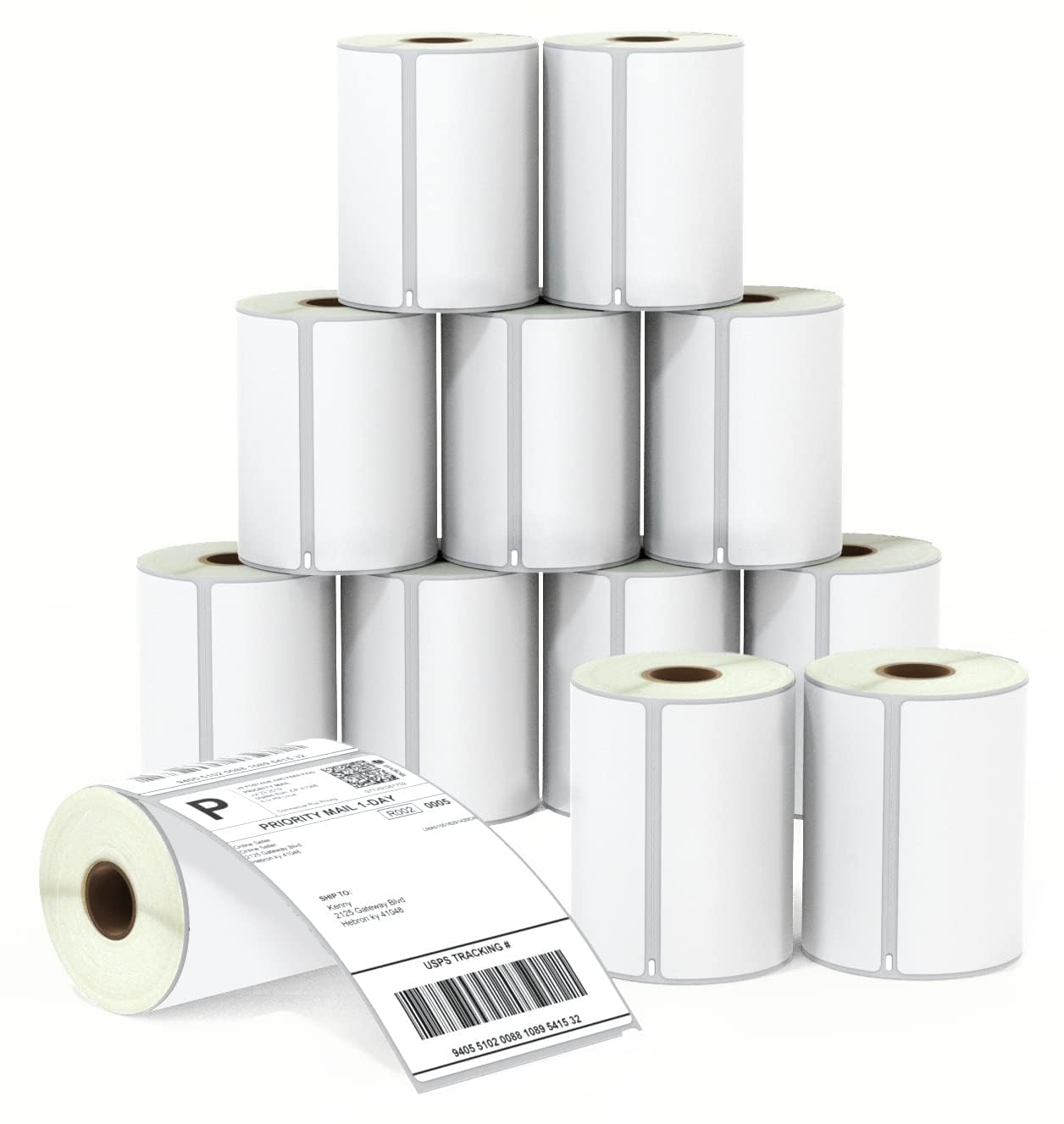 BETCKEY - Compatible DYMO 1744907 4x6 Shipping Labels, Perforated, Compatible with DYMO Labelwriter 4XL Rollo & Zebra, NOT Fit 5XL [12 Rolls/2640 Labels]