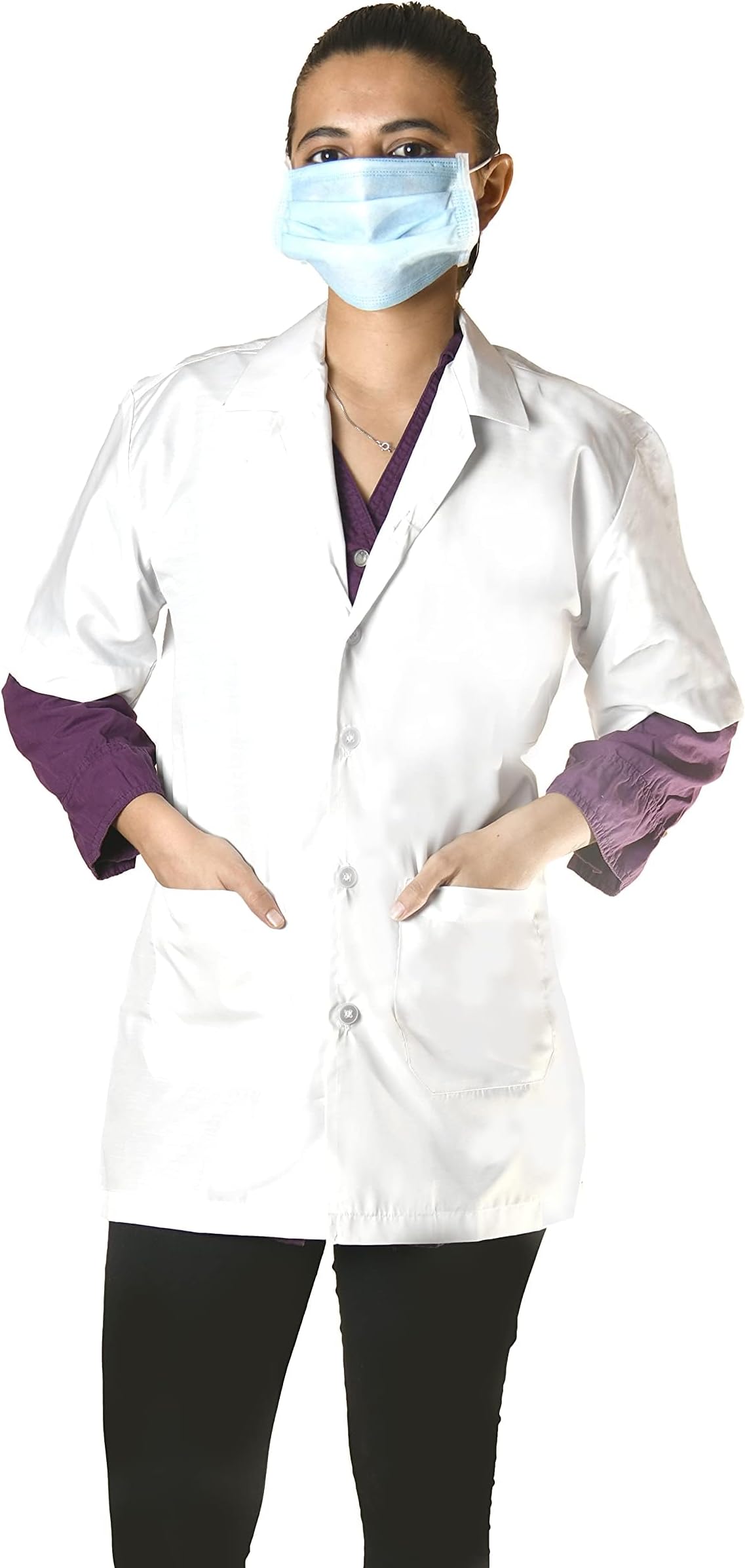 SUBA Pure Polyester Blend Half Sleeves Professional Unisex White Lab Coat (3XL,42) | Casual Style Apron For Chemistry Lab & Medical Students | Doctor/Nurse Lab Coats For Men & Women