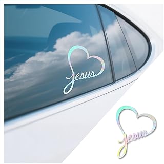 Heart Jesus Car Stickers,Stylish & Versatile Christian Car Decals for Cars Decorations as Christian Gifts for Women,Universal Jesus Cars Decals for Windows,Bumper,Truck