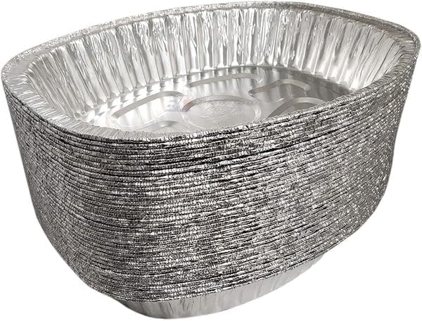 Miniatura 4 de Bandeja de aluminio ovalada extragrande desechable y duradera para el Día de Acción de Gracias, 100% reciclable: perfecto para, hornear y asar: 10