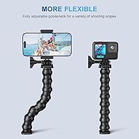 Vista 2 de Soporte de cuello de cisne para teléfono, soporte de clip para teléfono celular para mesa de escritorio compatible con iPhone 16 15 14 Pro Max Plus