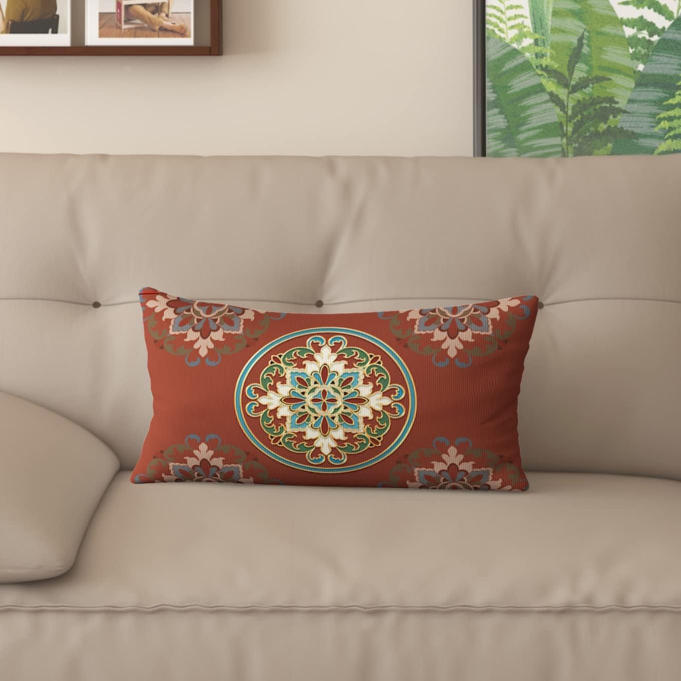 Chinese Classical Style Three-Dimensional Pattern Cushion Cover Sofa Living Room Decoration Bed Printed Square Throw Pillow Cover(26 * 26inch, LTHW04)