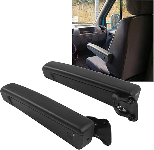 Miniatura 8 de KIMISS Mango de asiento, par de reposabrazos ajustable para asiento de coche, resistente a los golpes, esponja de poliuretano, color negro,
