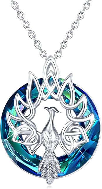 Phoenix Necklace 925 Sterling Silver Crystal Animal Phoenix Pendant Jewellery Gifts for Women (Beautiful Packaging)