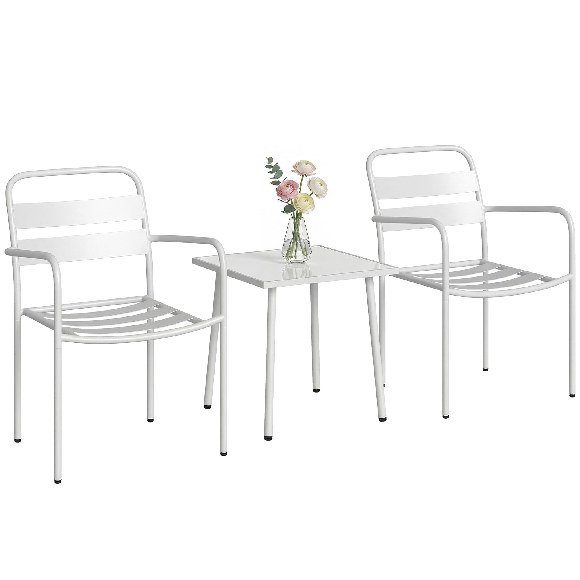 Outsunny Set Da Bistrò 3 Pezzi – 2 Sedie In Texteline Con Cuscini, Tavolo Vetro Temperato, Struttura Metallica, Per Balcone E Patio, Grigio