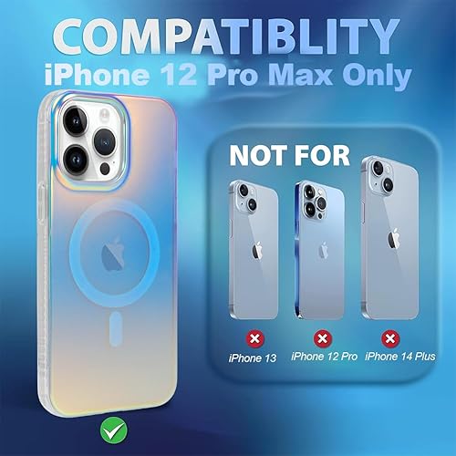 Miniatura 7 de OOK Funda de teléfono mate iridiscente para iPhone 12 Pro Max para mujeres y niñas, compatible con MagSafe ajuste delgado, parte trasera de