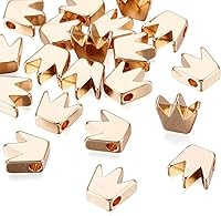 Vista 18 de Craftdady 50 cuentas redondas planas chapadas en oro de 18 quilates de latón galvanizado de 0.394 pulgadas para hacer joyas agujero: 0.059 pulgadas