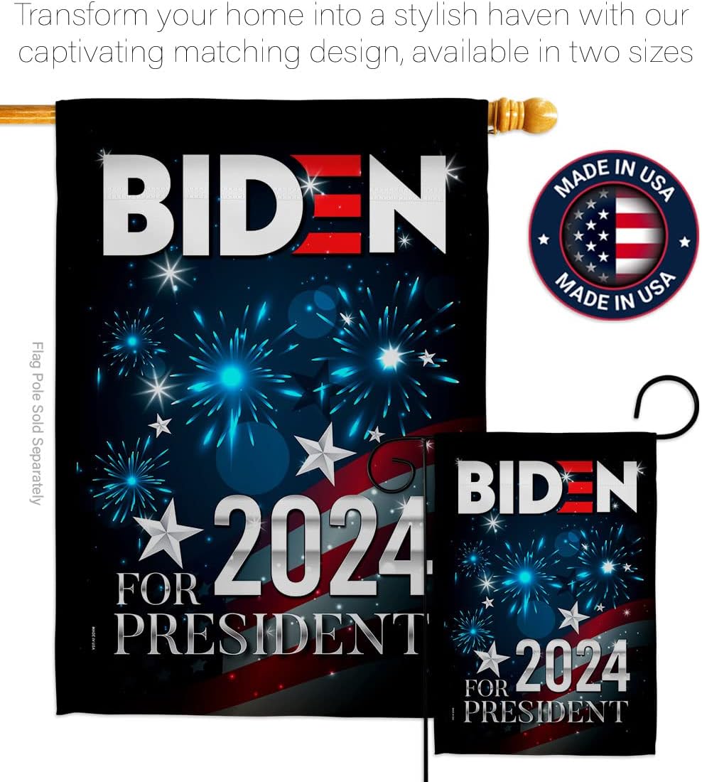 Biden Harris Flag President House Flag Pack Patriotic Vote Democrat Republican Tea Party United State American Election Embroidery Banner Small Garden Yard Gift Double-Sided, Made in USA