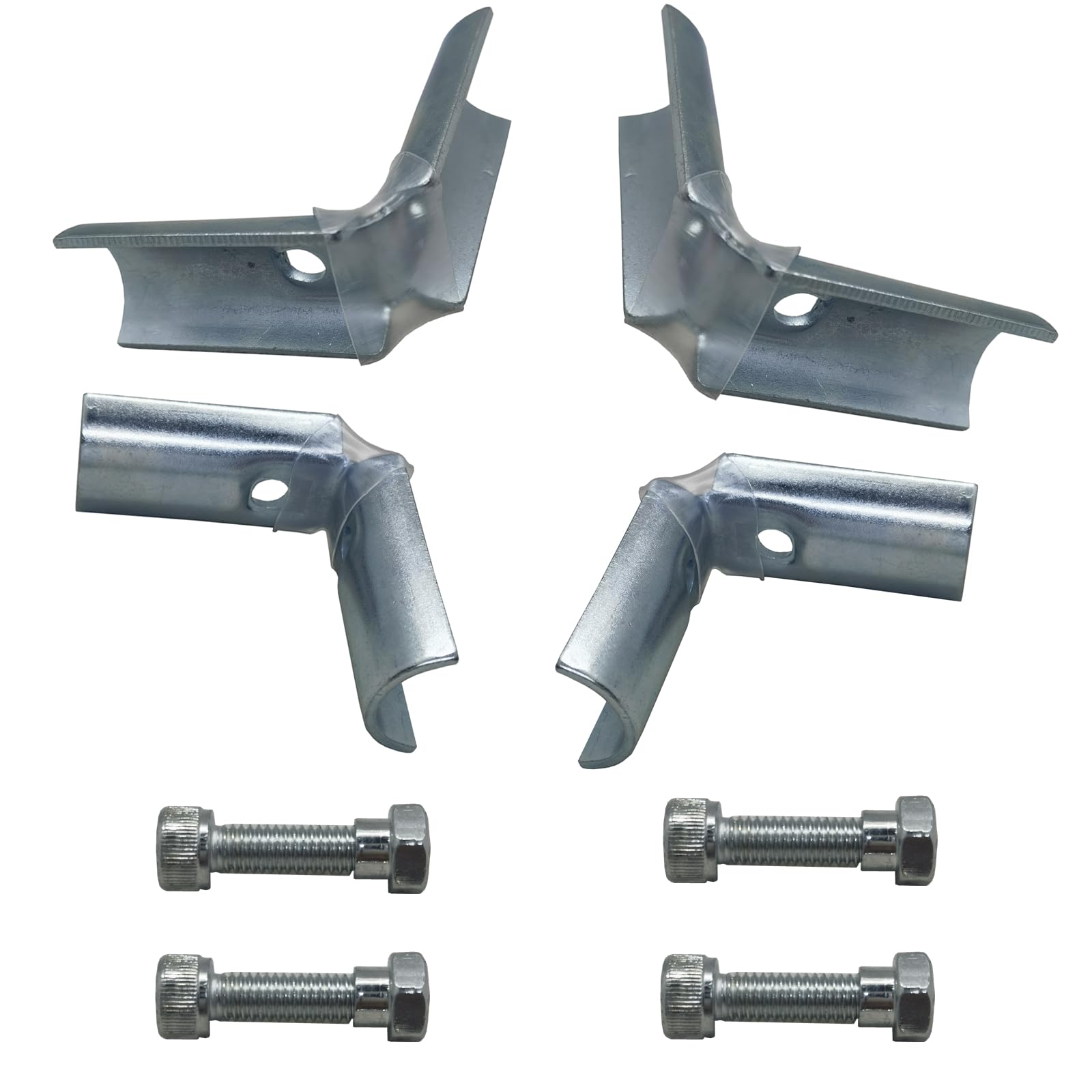 2 abrazaderas de riel de extremo para conductos EMT de 3/4 pulgadas, conector de tubería estructural de 5 vías, accesorios de valla de eslabones de cadena, abrazaderas de riel final de acero