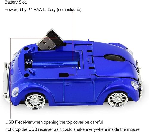 Vista 27 de Ratón inalámbrico para coche deportivo, ratón óptico 3D para computadora portátil de escritorio, ratones de computadora para JKC (negro)
