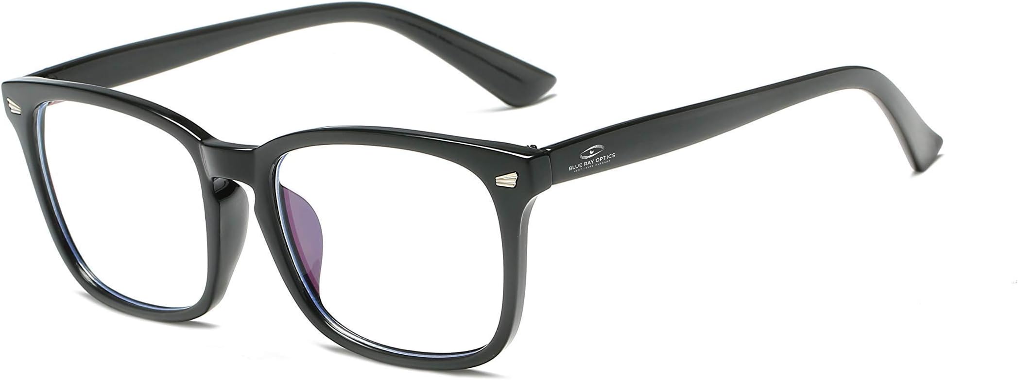 Blue Ray Optics Men’s Unisex Women’s Blue Light Blocking Computer Glasses - Modern & Stylish (Natural Black)