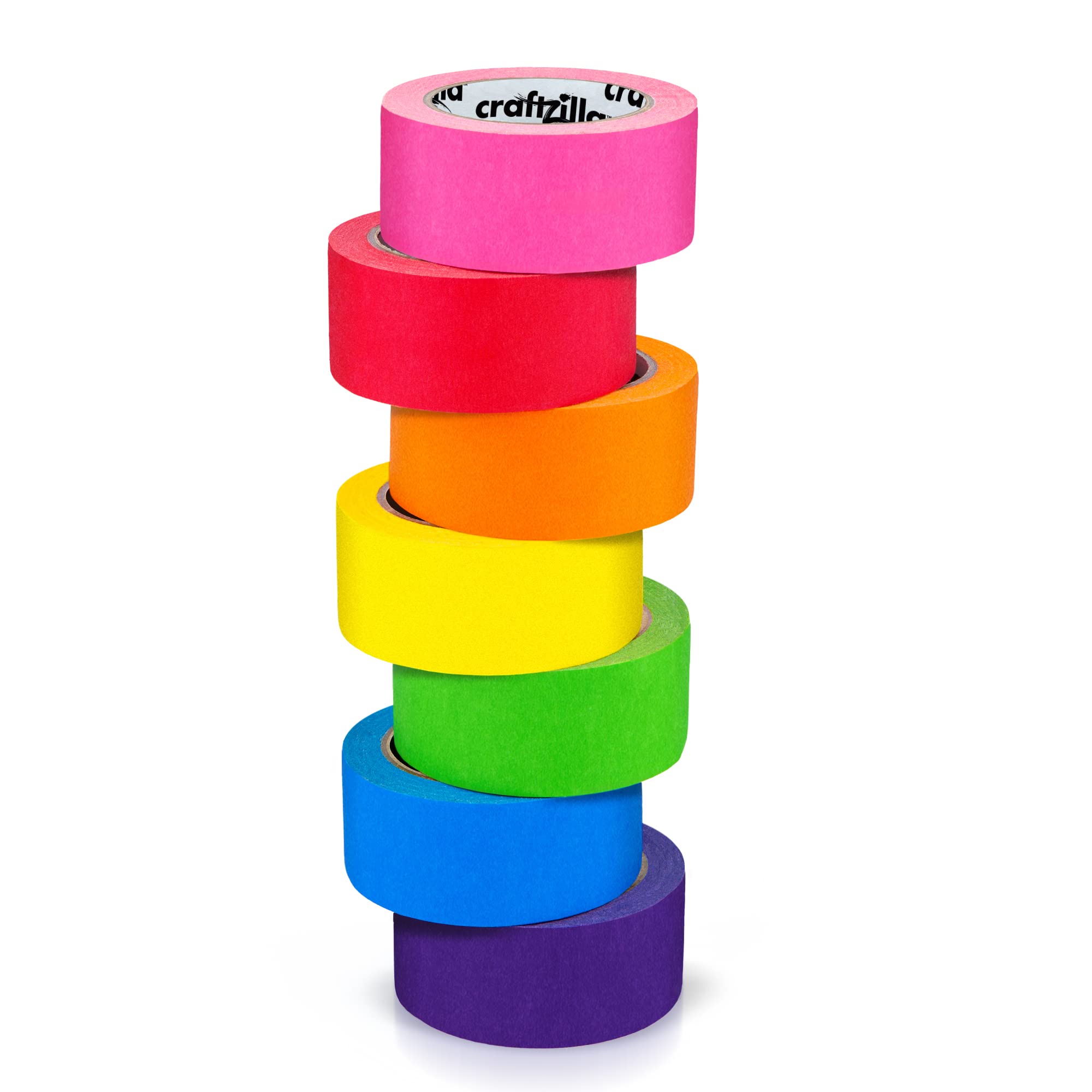 Craftzilla Colored Masking Tape 7 Roll Multi Pack 210 Feet x 1 Inch