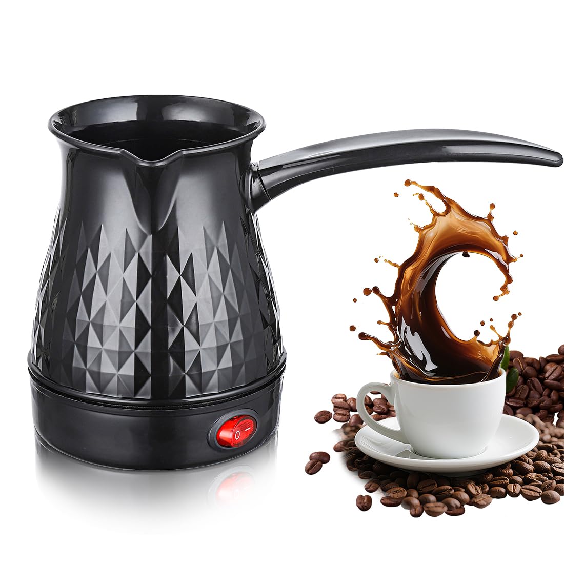 Yuragim Cafetera Eléctrica Turca 500 ml Cafetera Turca Eléctrica con Manija, Máquina de Café Café Eléctrica Turca, Cafetera Moka, para Hogar, Oficina, Viajes