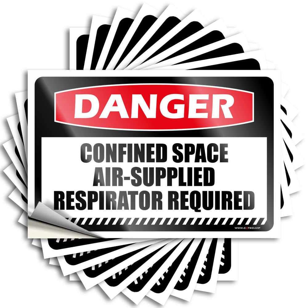 Spring Outdoor Decor Custom Tattoo | Danger Confined Space Air-Supplied Respirator Required Fuzzy for Skate Decor(6X9CM)