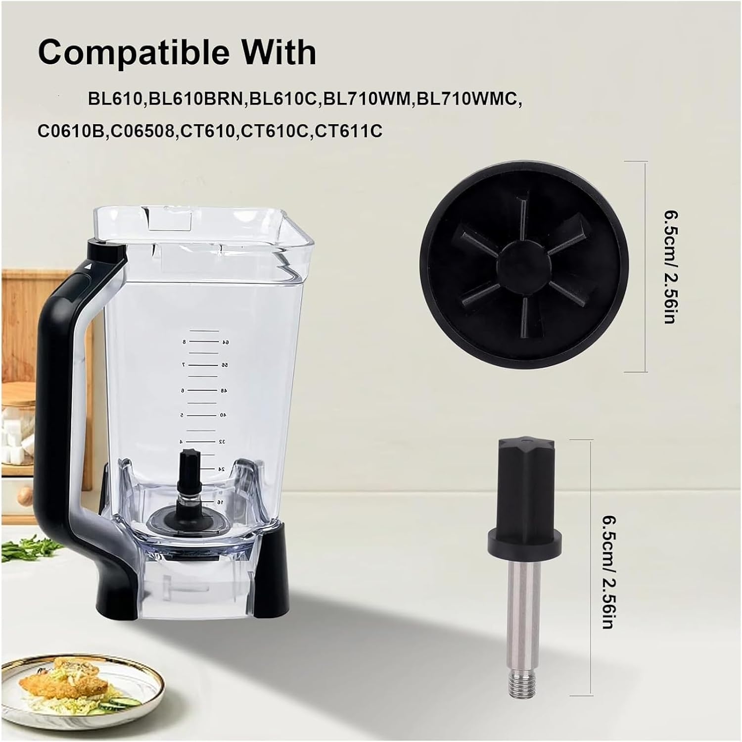 Jar Bottom Base Blender Blade Driver Clutch And Drive Pin Stud Kit，Compatible With Ninja，BL610/610C BL710 Series 72 Oz Pitcher Parts