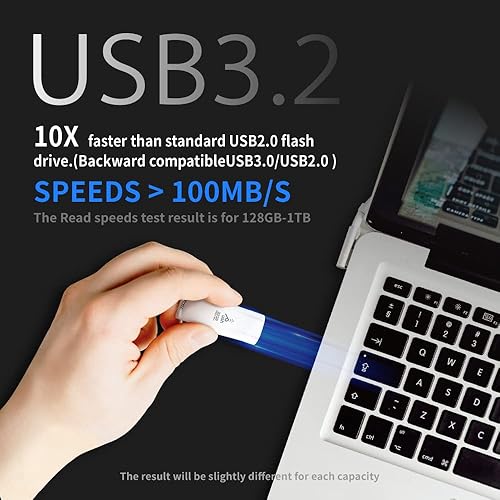 Miniatura 3 de TCELL Push 64GB 2 unidades USB 3.2 Gen1 (3.13.0) USB Flash Drive Velocidad de lectura de hasta 100 MBs, tarjeta de memoria de diseño retráctil,