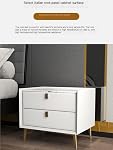 Bedside Table, Light Luxury Bedside Table, Modern Simple Leather High-end Solid Wood, Home Bedroom Bedside, Storage Cabinet, Nightstand(Dark Green,50 * 40 * 47cm)