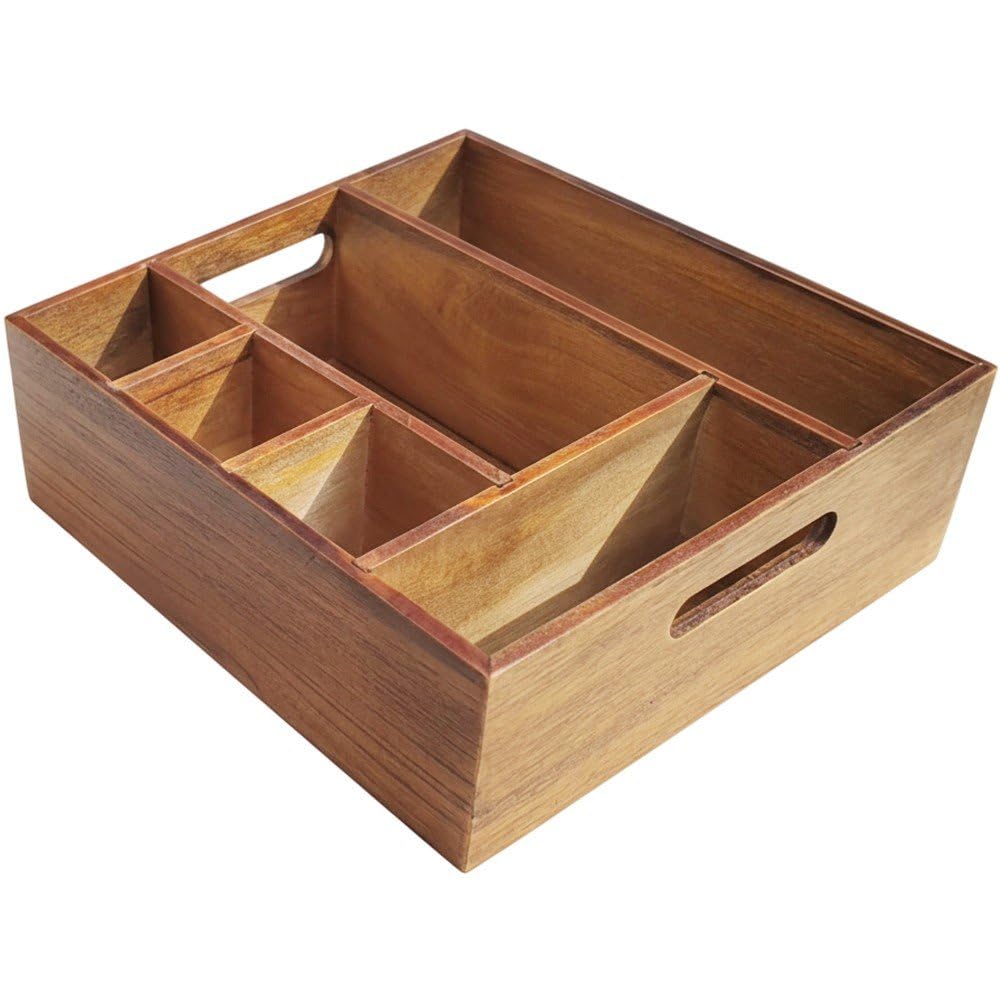 Boîte de rangement en bois pour couverts et grand tiroir d'organiseur cuisine