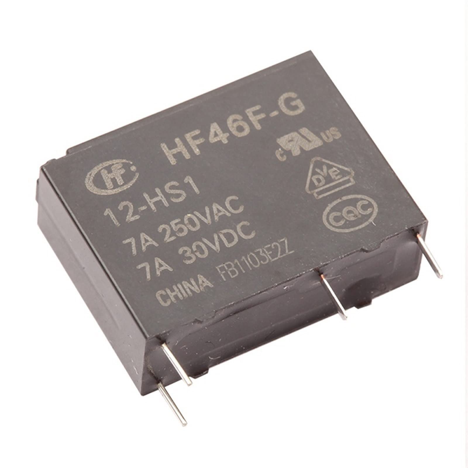 AQHYEBNSR 10PCS Original New Relays HF46F-G-5 12 24-HS1 4PIN 7A/250VAC 7A/30VDC 5VDC 12VDC 24VDC(HF46F-G-5-HS1 5VDC)