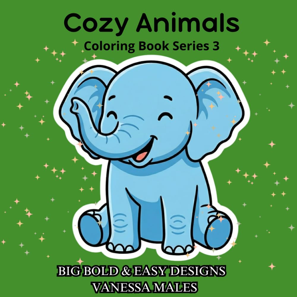 Cozy Animals Coloring Book: Big Bold & Easy Designs for Relaxation