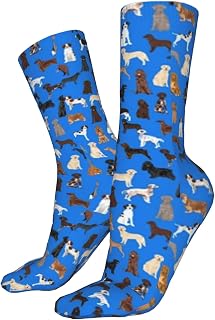 Calcetines unisex para perros deportivos, razas de perros, grupo deportivo, razas de perros, perros, color azul, calcetines atléticos para hombre, calcetines para correr, calcetines de algodón, Como