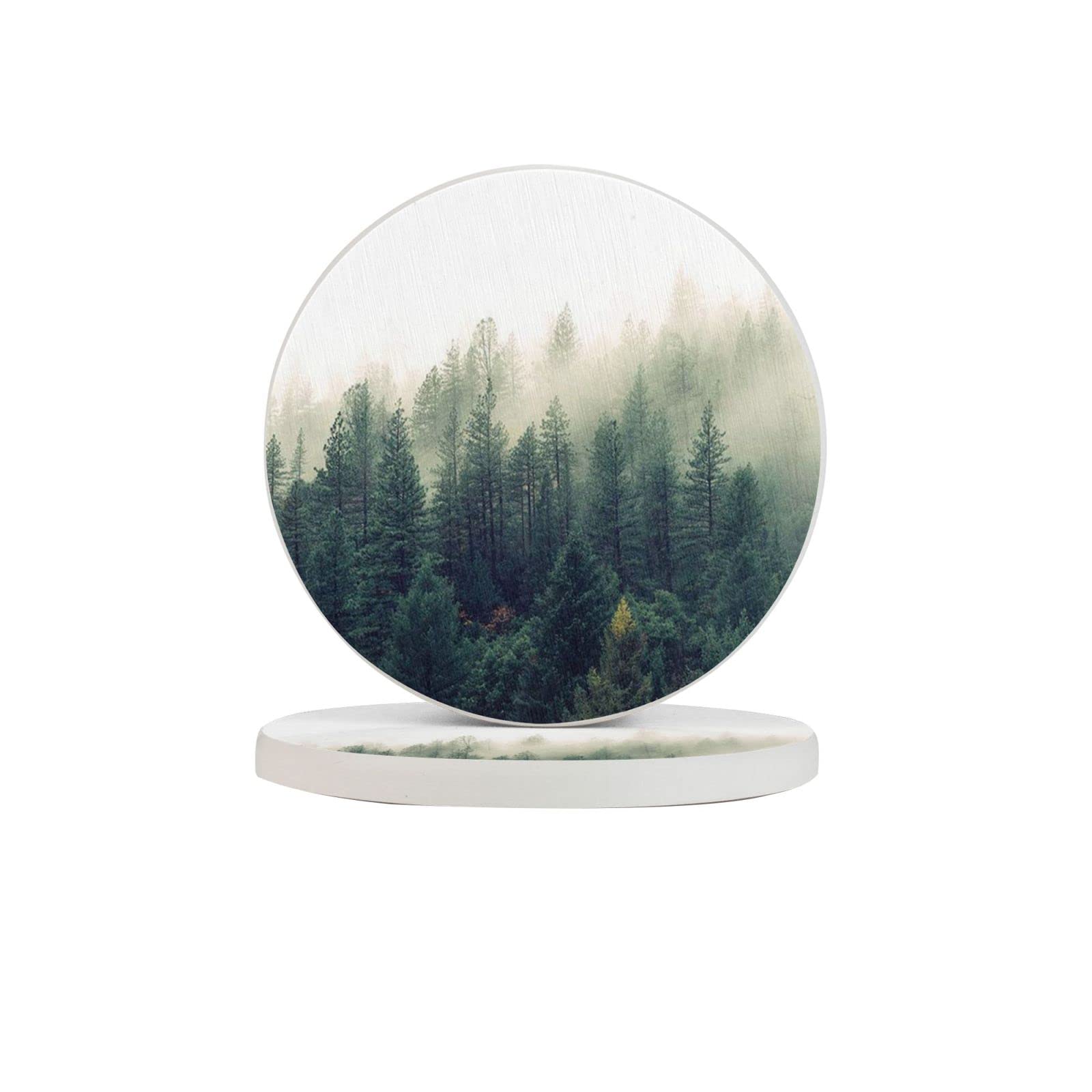 Foggy Two Pieces Drink Coaster for Tabletop Protection Place Mats for Home Decor