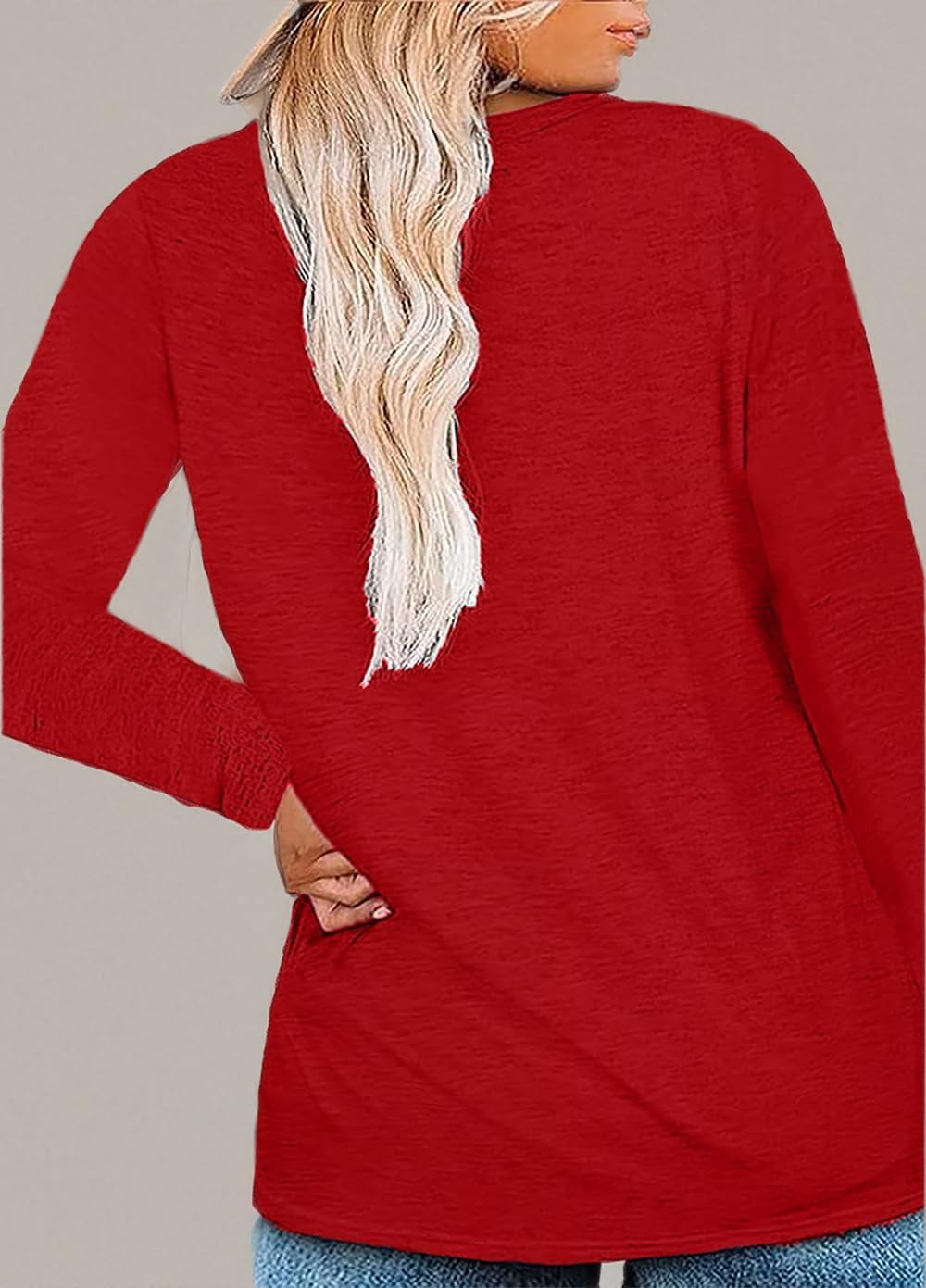 Plus Size Women Valentine Shirts Love Heart Graphic Long Sleeve Tshirt Casual Valentines Day Gift V Neck Tops - Image 8