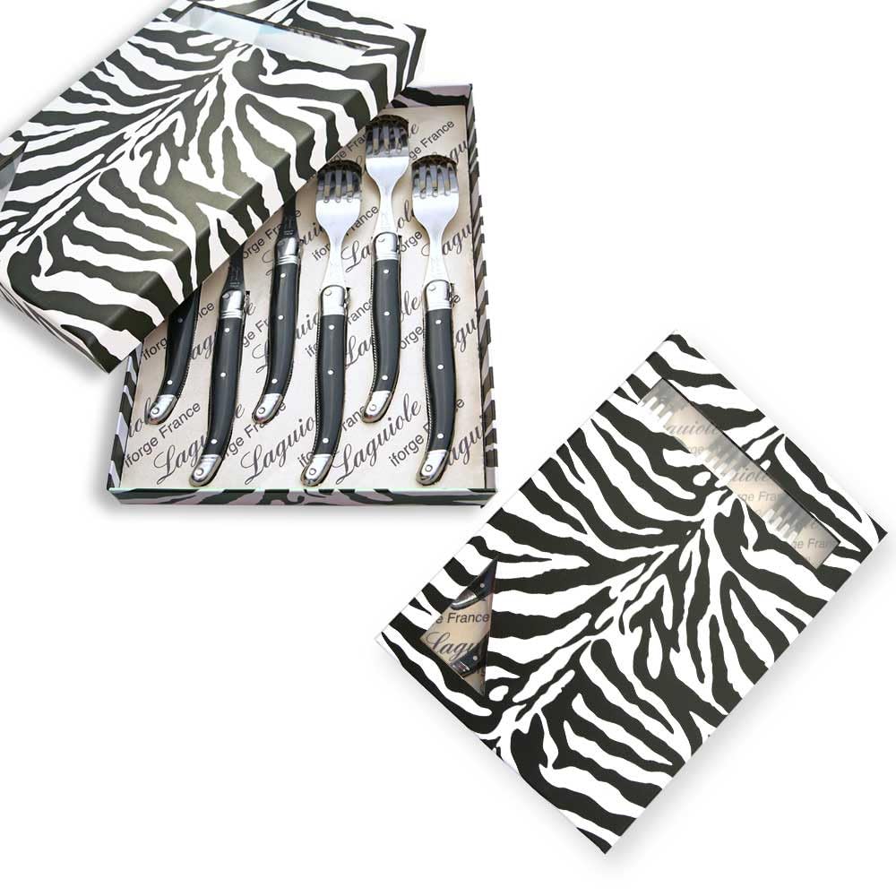 Coffret de 6 fourchettes laguiole ABS de couleur noire