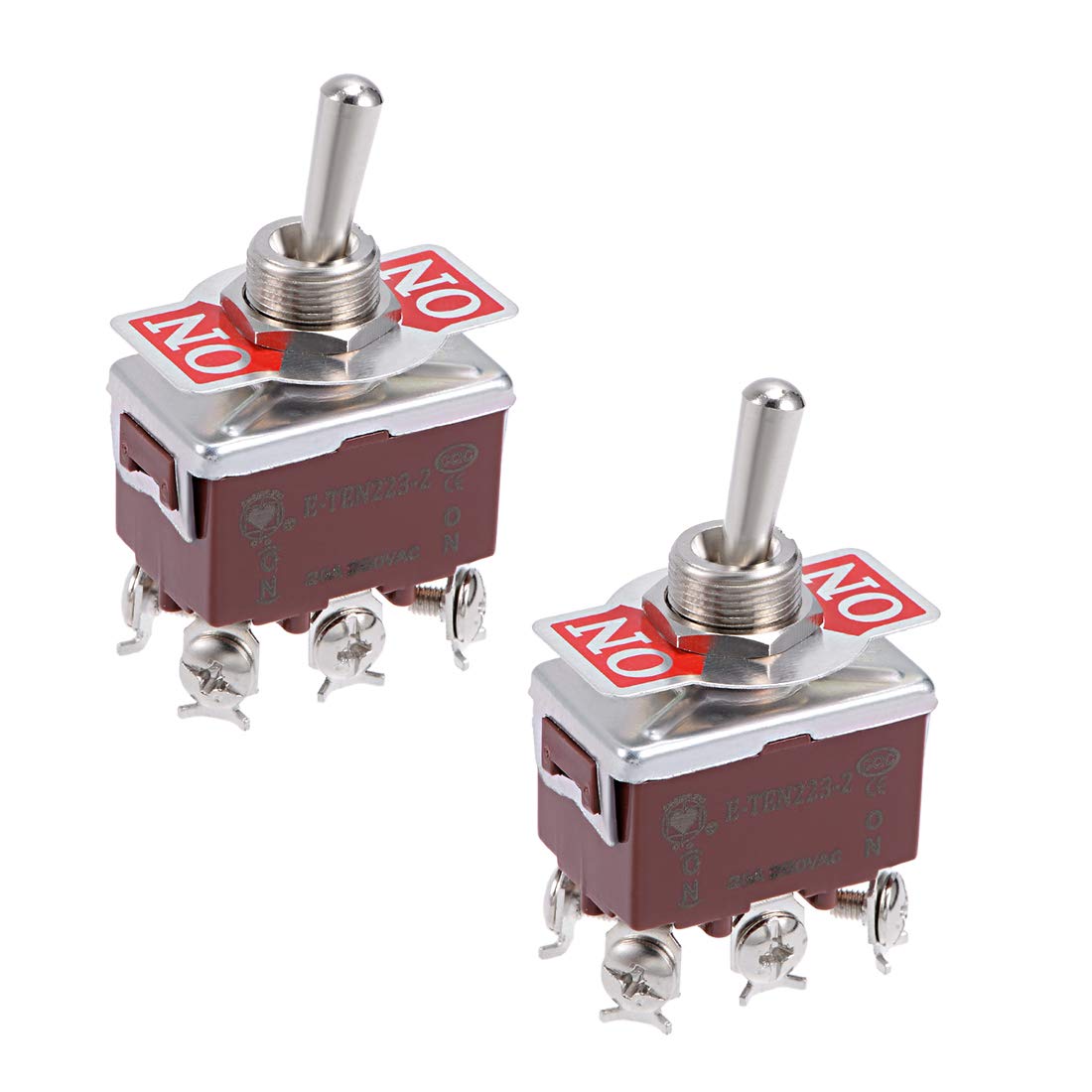 Interrupteur à Bascule DPDT 6 Bornes – 20A/125V 22A/250V, On-Off, Noir, Pour Bateau, Camion, Bricolage