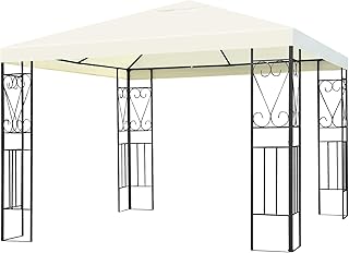 Tangkula 10x10 Feet Steel Patio Gazebo, Outdoor Canopy Gazebo with Water-Resistant Canopy, Powder Coated Steel Structure, Sun Shading Canopy Gazebo for Patio, Yard, Garden