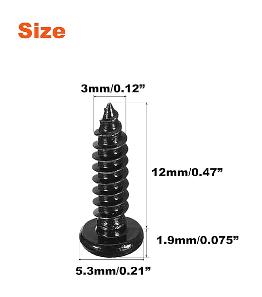 NACX Tornillos Autorroscantes M3x12 mm Phillips Pan Head 200 piezas miniatura 2