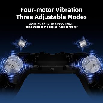 AceGamer Hypershadow D4 2.4G Wireless Controller for PS4/Switch/PC/IOS/Android/Steam Deck, TMR Joysticks, Instant Trigger Switch, Mechanical Buttons, 4 Macro Back Paddles, Turbo, 6-Axis Gyro, Grip Vibration +Trigger Vibration