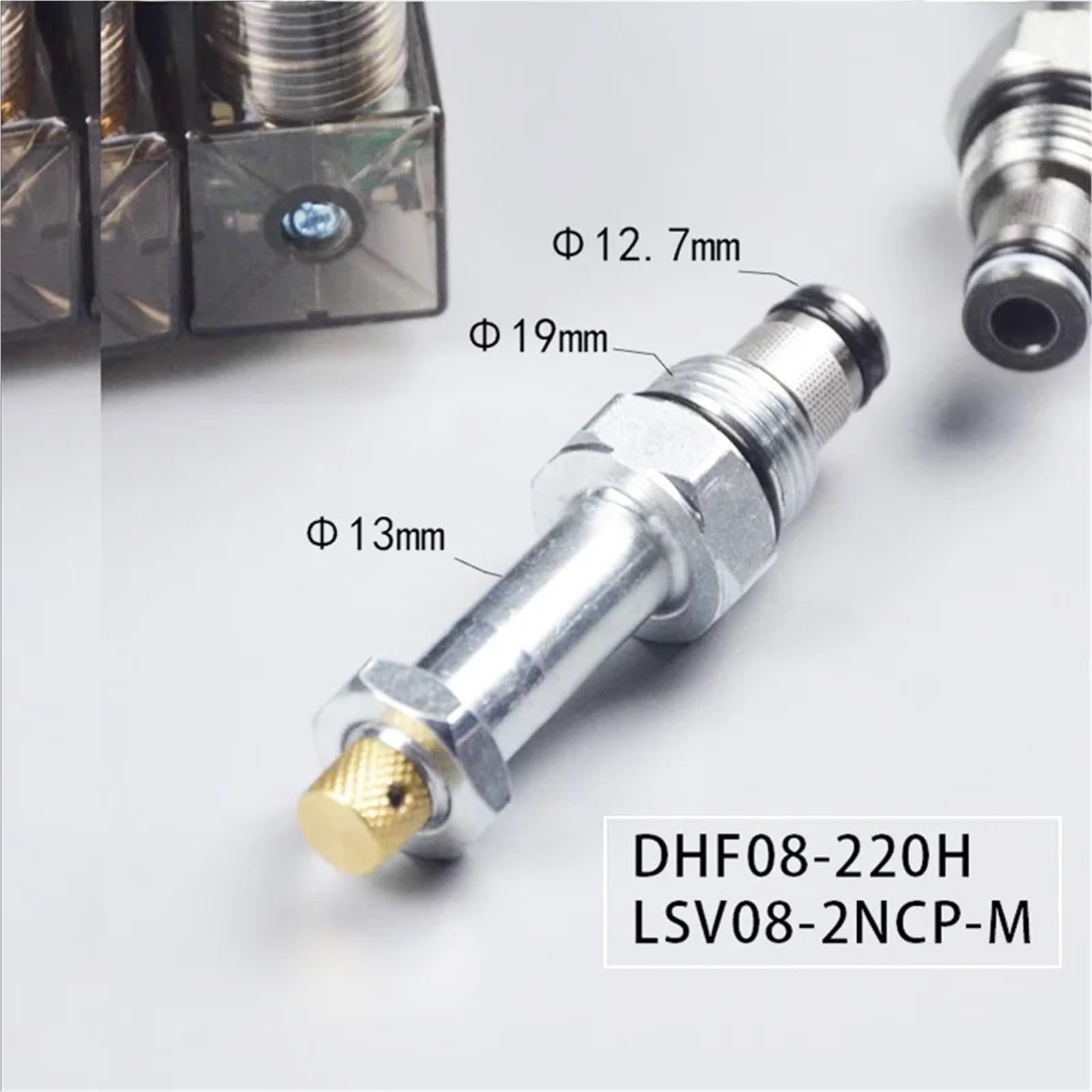 Válvula Solenoide enchufable roscada hidráulica for Alivio de presión, Dos Posiciones, Normalmente Cerradas, DHF08-220H, LSV08-2NCPM