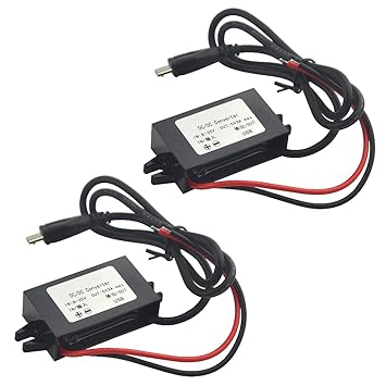XINGYHENG 2Pcs DC-DC Buck Converter Module 3A 12V 24V to 5V DC Power Converter Step Down Module with Micro USB Connector (USB Micro Interface)