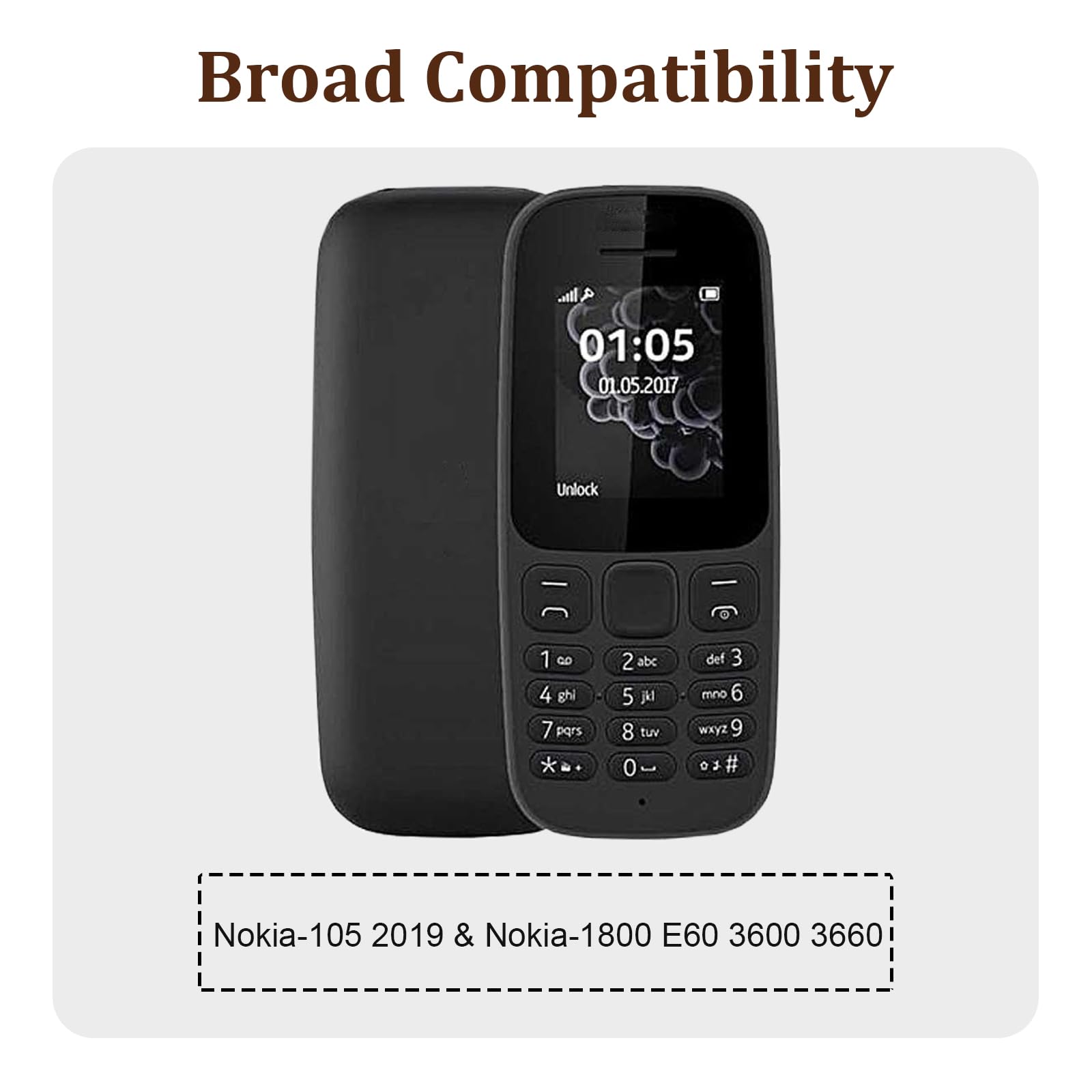 HIGHAKKU Batteria di ricambio BL-5CB 1200mAh compatibile con Nokia-105 2019 Nokia-1800 E60 3600 3660 HIGHAKKU Batteria di ricambio BL-5CB 1200mAh compatibile con Nokia-105 2019 Nokia-1800 E60 3600 3660