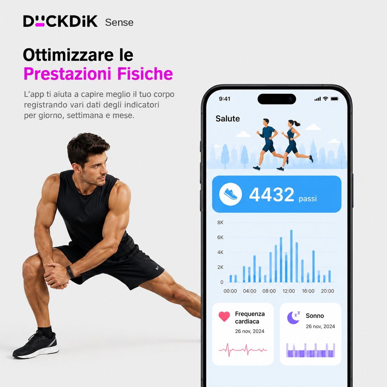 Smart Band Metal 2026, Bracciale Fitness senza Display Uomo Donna, GPS, Batteria Oltre 1 Mese, Cardio 24/7, SpO₂, Monitoraggio Sonno, Contapassi, 170+ Sport, 2 Cinturini (Nero)