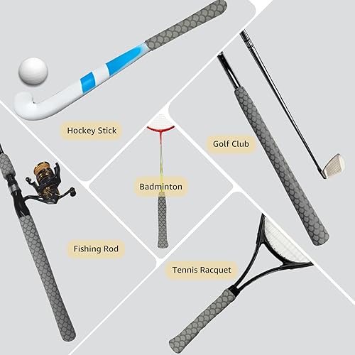Miniatura 4 de Varilla retráctil con patrón de escamas de peces para hockey, béisbol, fácil de instalar, de larga duración (1.378 in de diámetro x 5.2 ft de largo,