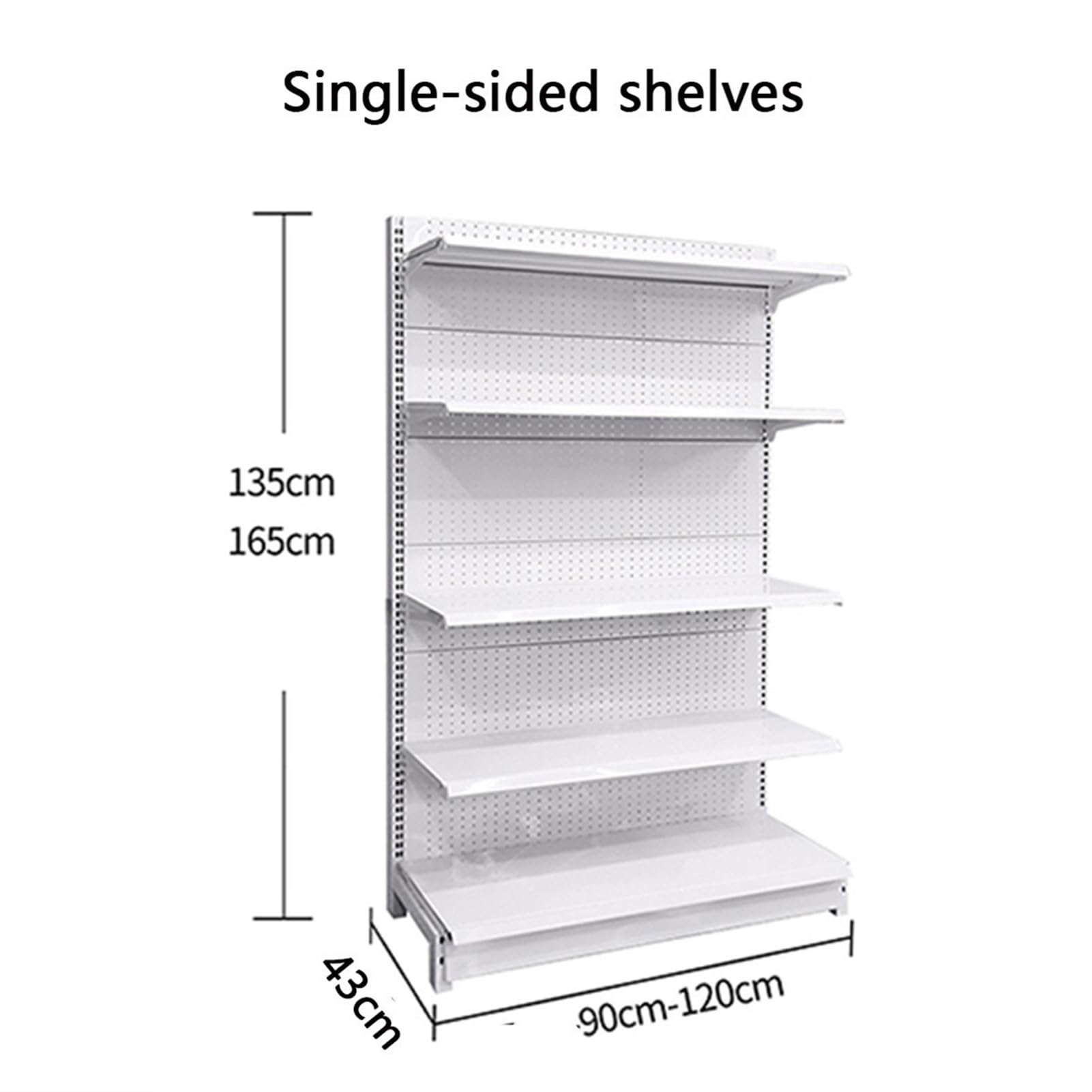 Retail Gondola Shelving Wall Display Rack - Convenience Combination Shelves?for Retail Convenience Grocery Office Supply Or Liquor Stores, Supermarket Shelves(D,120 * 43 * 165cm)
