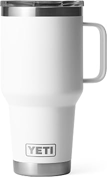 YETI Rambler 30 oz Travel Mug, Stainless Steel, Vacuum Insulated with Stronghold Lid, White
