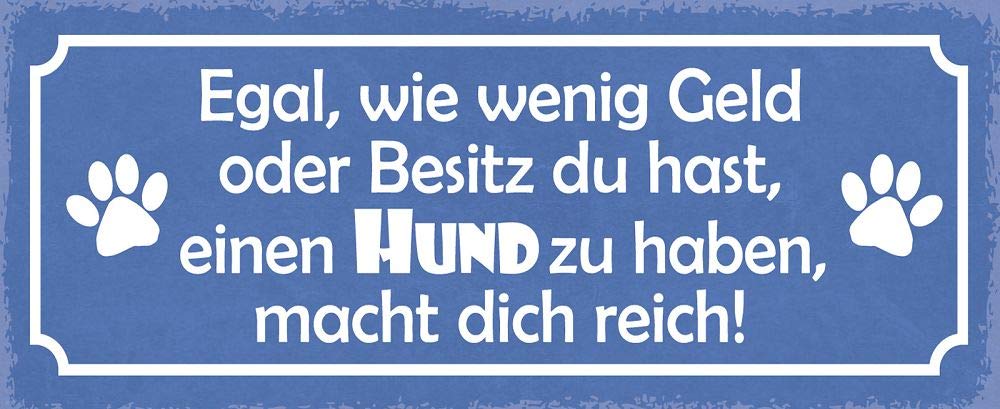 WOGEKA ART Cartel De Chapa Retro Con Texto En Alemán "Ihr Hund Vor Der