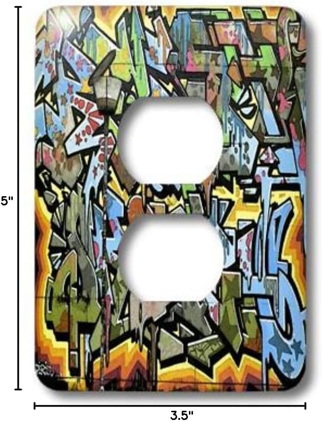 3dRose LLC lsp_53876_6 Graffiti Wall Art Lettering 2 Plug Outlet Cover