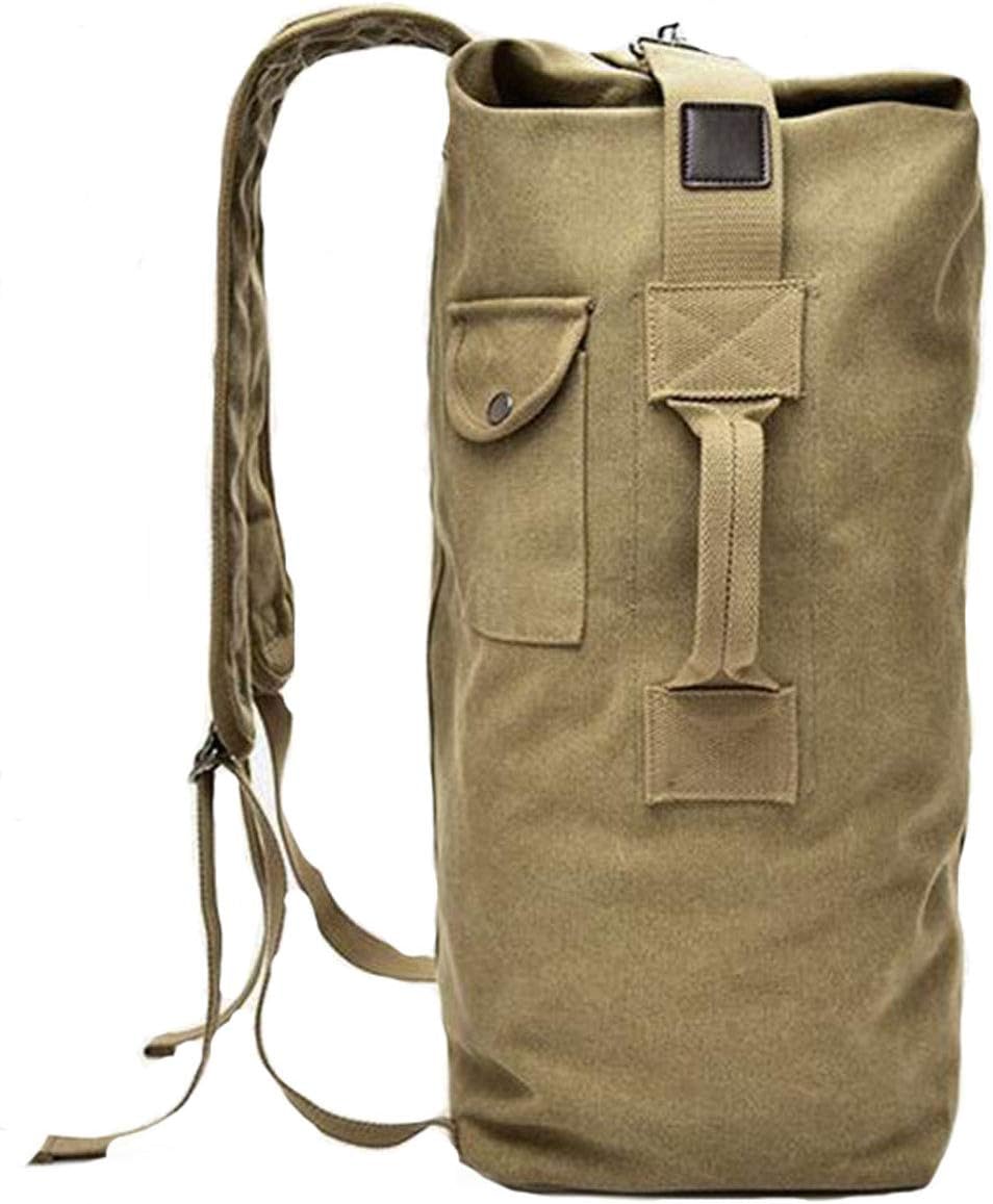 Military Duffel Bag Top Load Double Strap Canvas Backpack