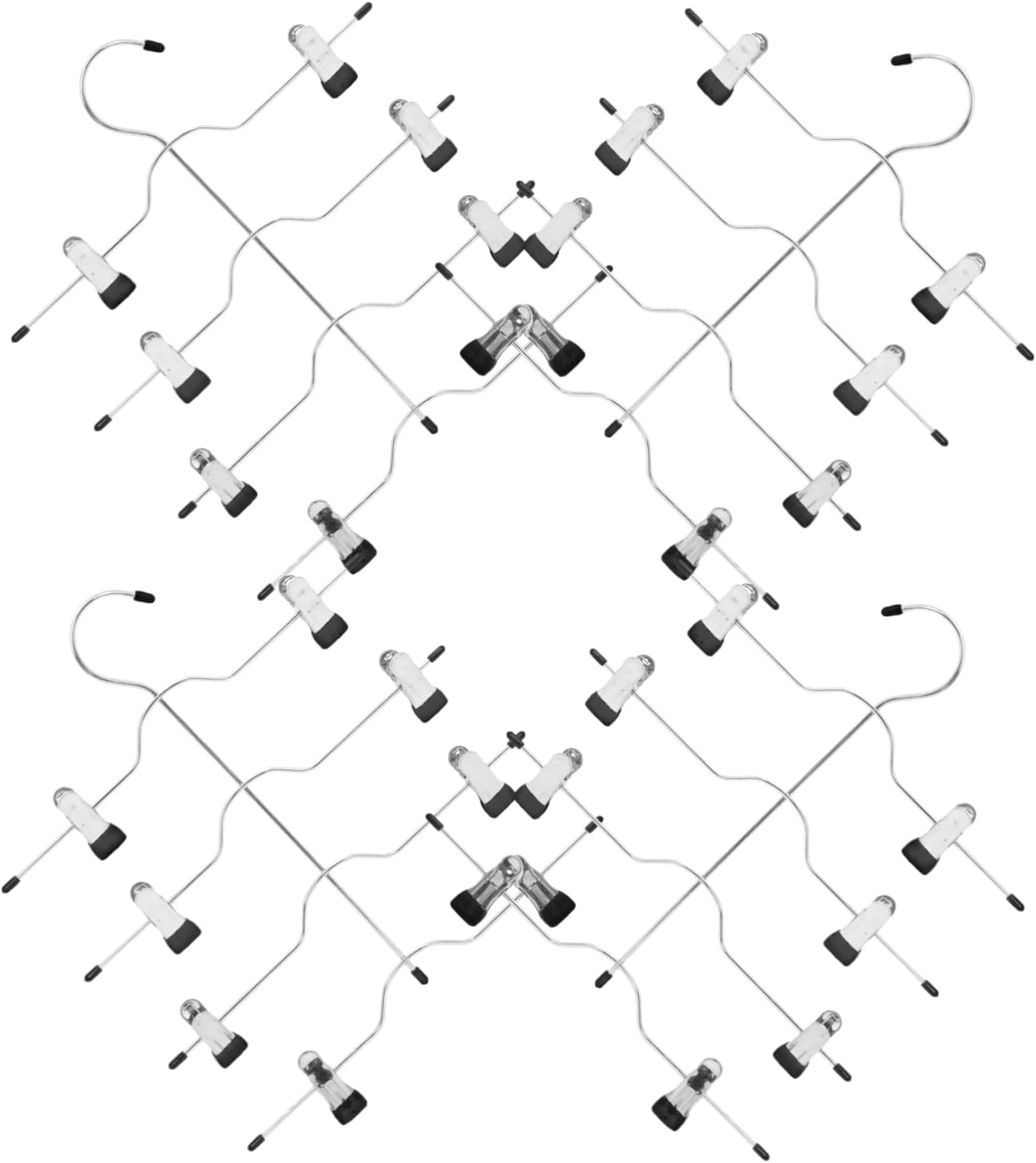 Luxshiny 4pcs Pants Hangers Clips Rotatable Skirt Hangers High Manganese Steel Closet Organizer and Storage