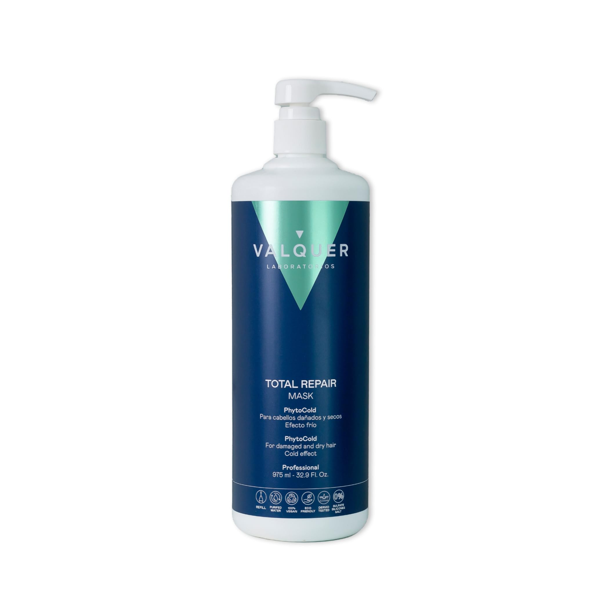 VALQUER Total Repair Zero Hair Mask with Cooling Effect | Hydrating, Repairing & Nourishing Treatment for Dry or Damaged Hair | Anti-Frizz with Cranberry & Macadamia Oil | Vegan Hair Care | 975 ml