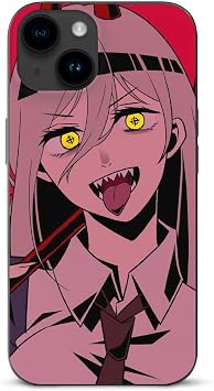 Smartphone Case IPhone 15 Chainsaw Man Power Mobile Case Smartphone Case 360 Degree Protection for iPhone 15 Case Anti-Fingerprint Anti-Yellowing All-Over Case Mobile Cover Fall Prevention With Trap