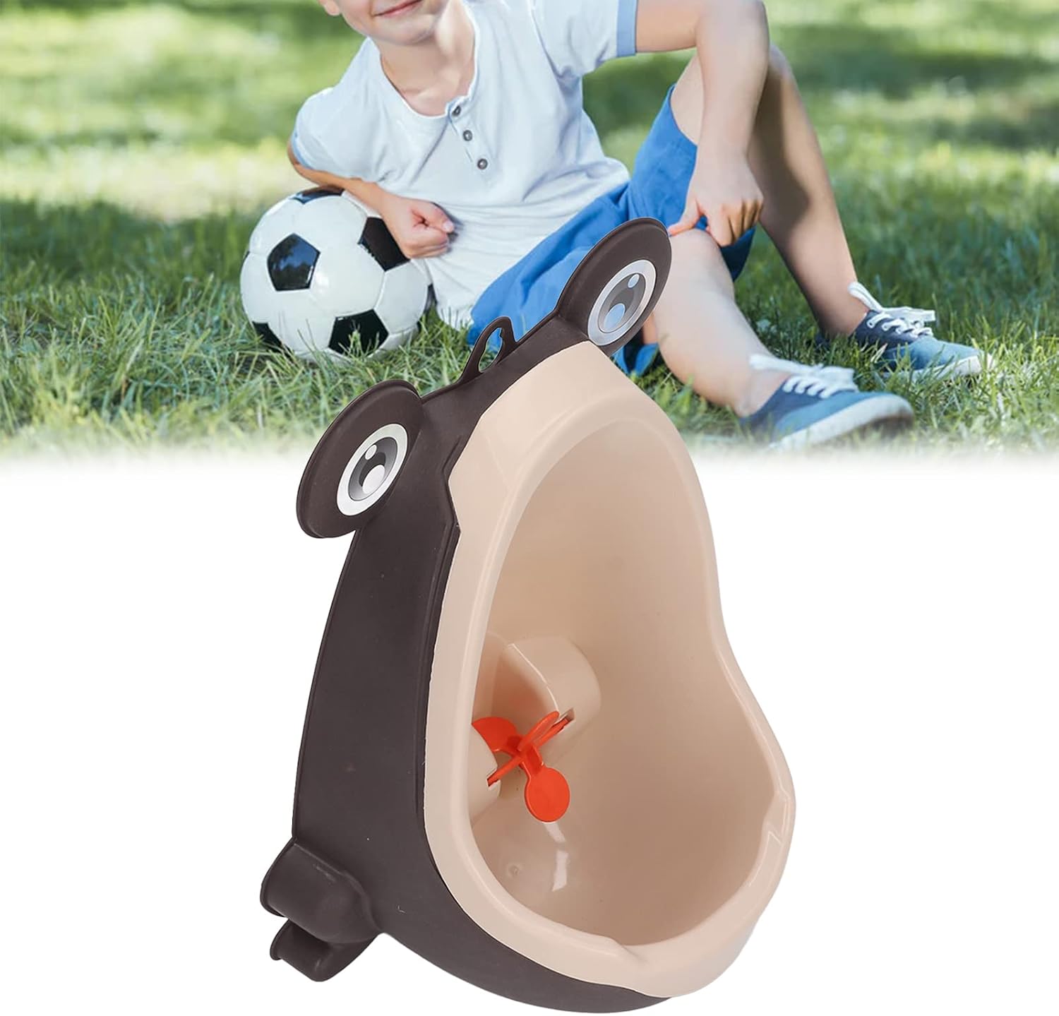 Marhynchus Frog Potty Training Urinal for BoysCute Animal Shape, Wall Mounted Potty Training Urinal Cute Toddler Pee Trainer with Funny Aiming Target with Suction Cups (Coffee)