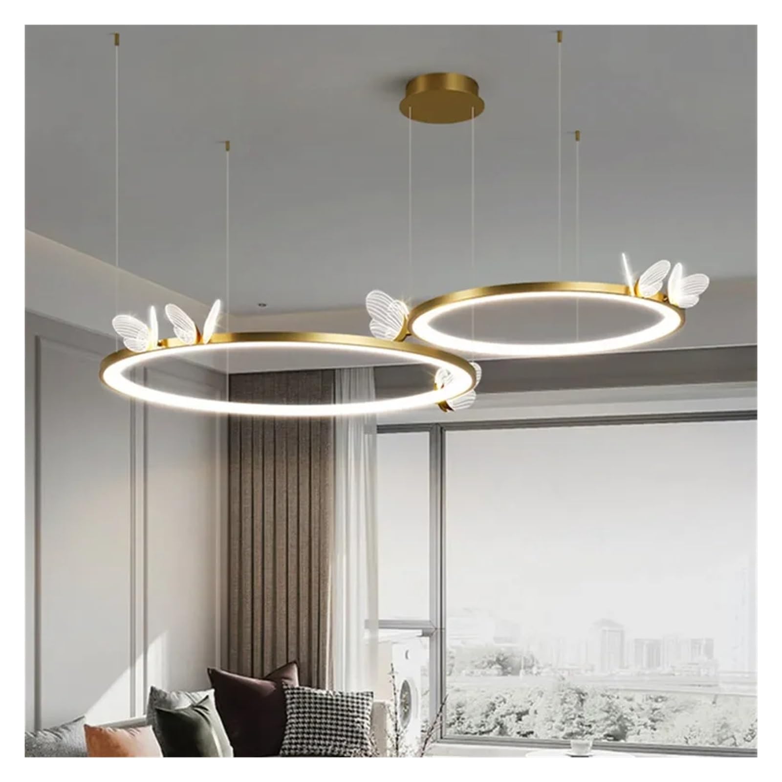 Lustre LED Papillon pour salle à manger design et salon romantique