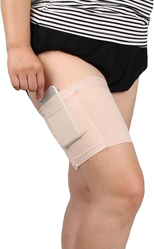 RUFTUP Correa para calcetines de muslo, soporte antideslizante para teléfono y tarjeta de crédito, bandas elásticas de silicona antideslizantes para